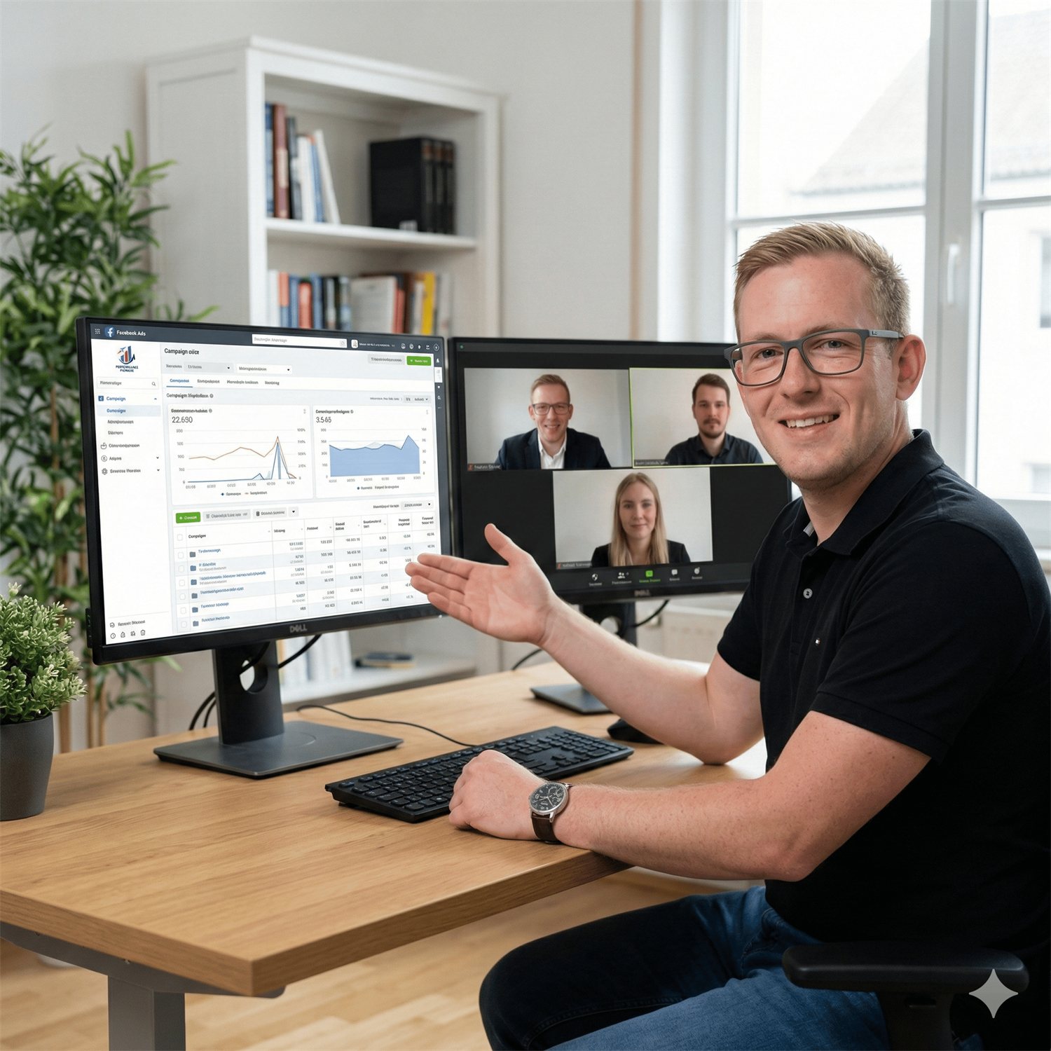 Performance Marketing in Aktion: Kampagnen-Analyse am Monitor